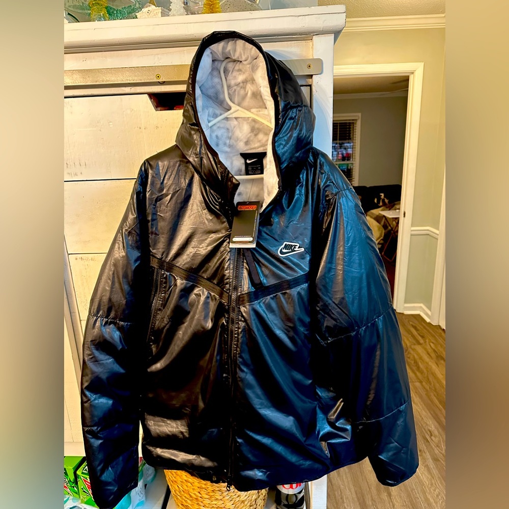 Nike Sportswear Synthetic Fill Windrunner Repel Jacket Shiny Black XXL